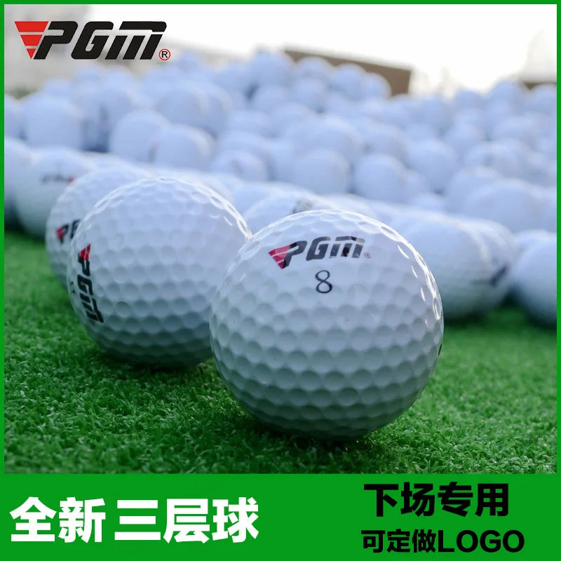 PGM Q002 3-Layer Golf Balls – Tournament Play, 44g, 80 Hardness, White with Logo