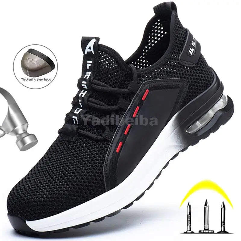 Unisex Steel Toe Work Shoes – Lightweight Breathable Safety Sneakers