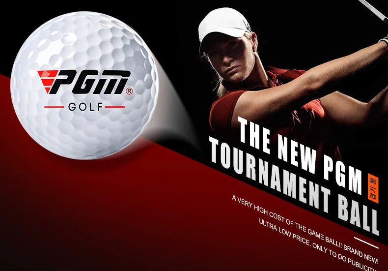 PGM Q002 3-Layer Golf Balls – Tournament Play, 44g, 80 Hardness, White with Logo