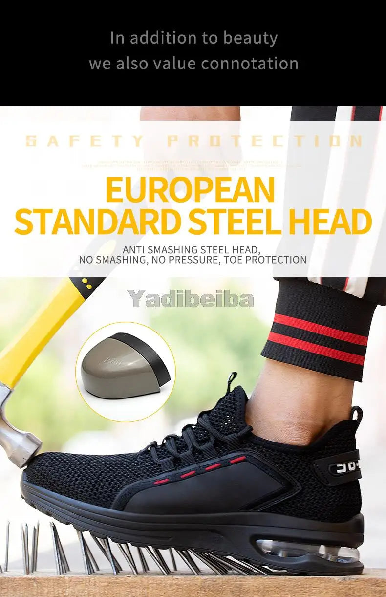 Unisex Steel Toe Work Shoes – Lightweight Breathable Safety Sneakers