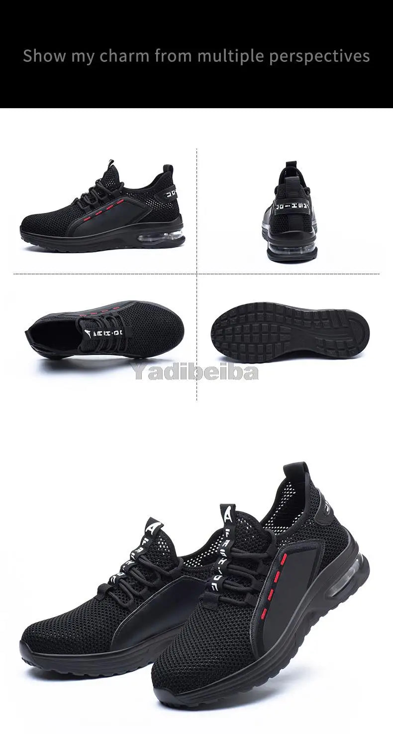 Unisex Steel Toe Work Shoes – Lightweight Breathable Safety Sneakers