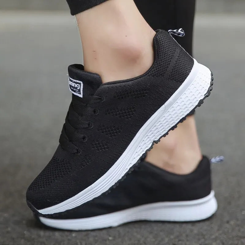 Women’s Breathable Mesh Casual Sneakers – Lightweight Walking Flats