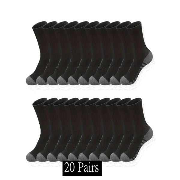 Men’s Classic Crew Sports Socks – 10/20/30 Pairs Breathable Anti-Slip Unisex Socks