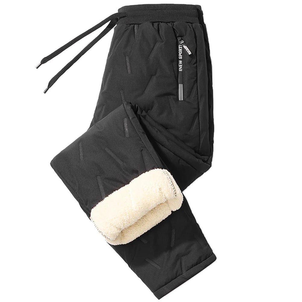 Men Thick Fleece Sweatpant with Zipper Pockets Winter Warm Fleece Pants Casual Slim Sweatpants Track Pants Thermal Athletic Pant