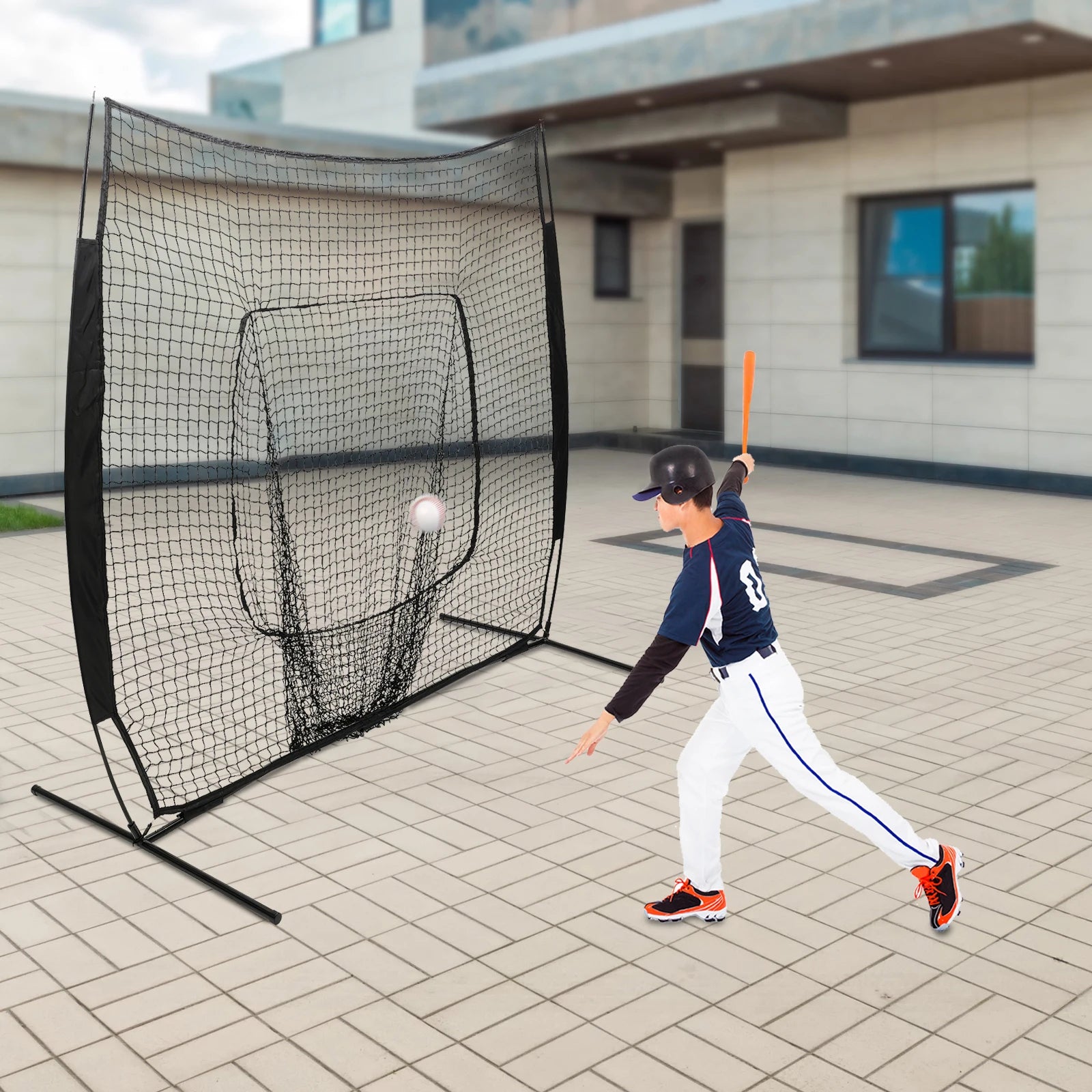 Pro Baseball Softball Hitting Pitching Net Black Backstop Baseball Practice Net