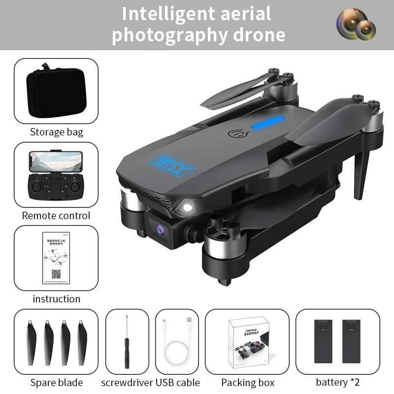 E88MAX Brushless HD Dual Camera Drone WIFI FPV Aerial Photography Foldable RC Quadcopter Helicopter