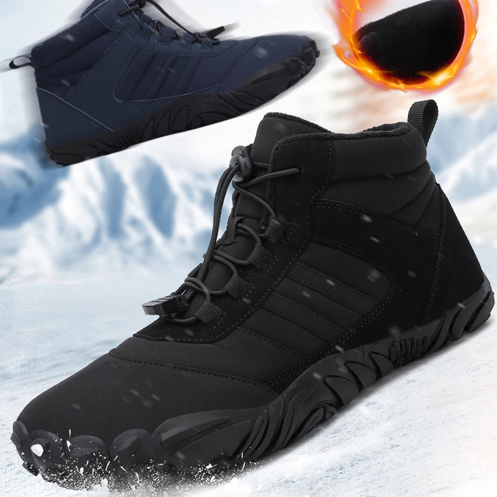 Unisex Casual Thickening Shoes Waterproof Warm Sporting Shoes Lightweight Ankle Snow Boots Lace Up for Autumn Winter