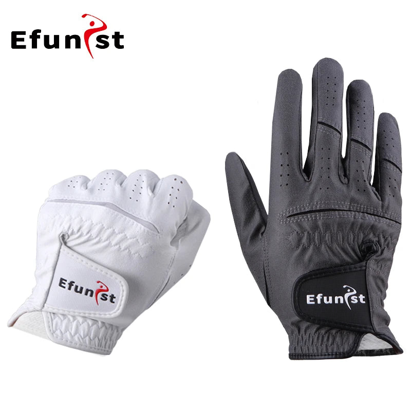 Men’s Golf Gloves – Left/Right Hand, Breathable Grip, White/Dark Grey (Namib Series)