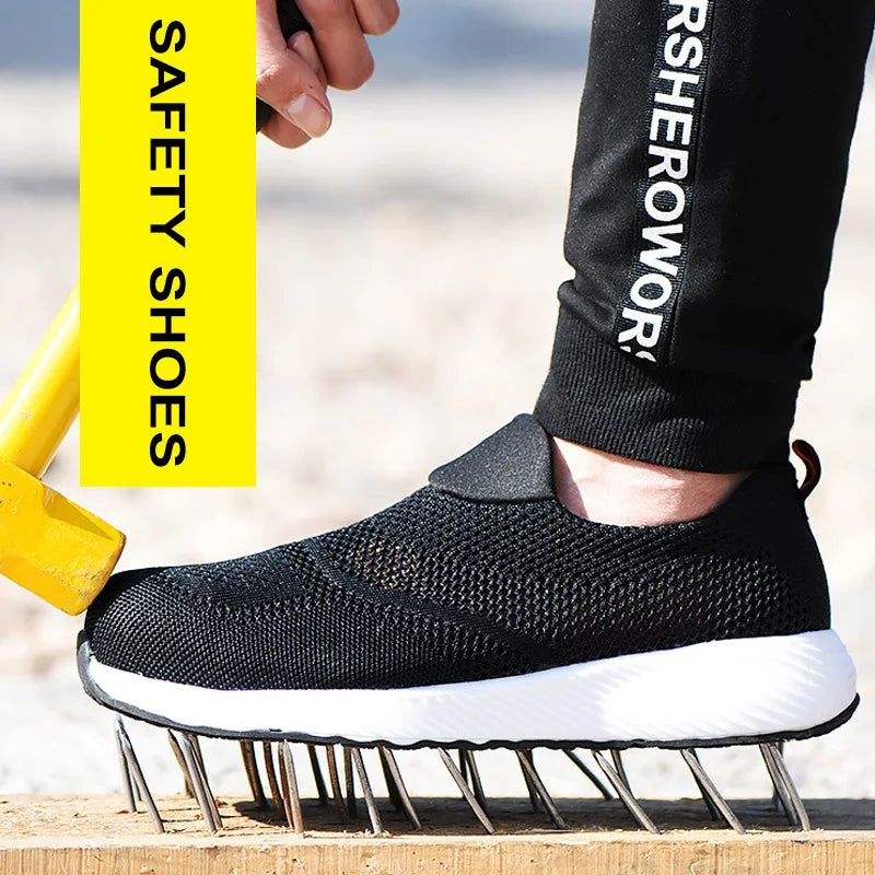 Unisex Steel Toe Safety Sneakers – Lightweight Breathable Work Shoes