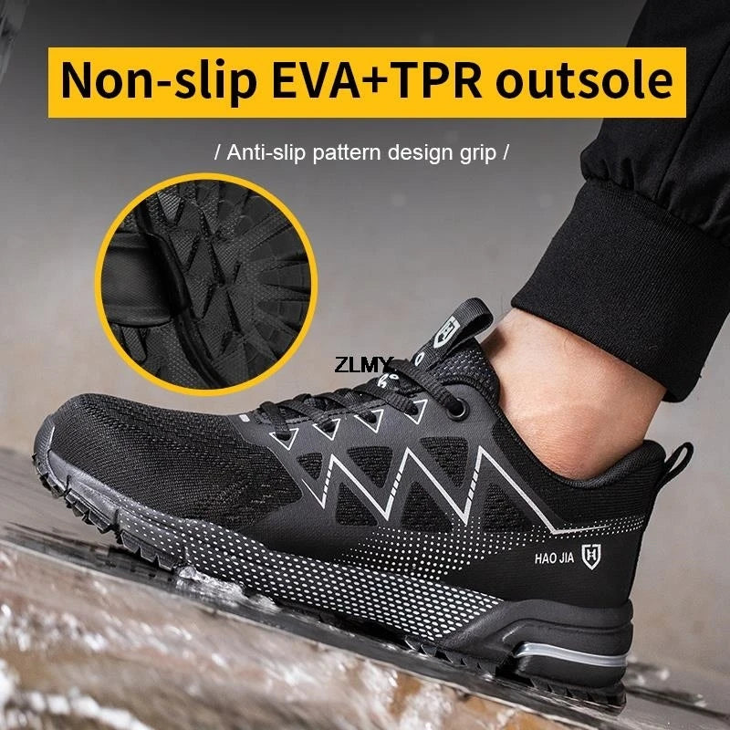 Men’s Steel Toe Safety Shoes – Puncture-Proof, Breathable Work Sneakers