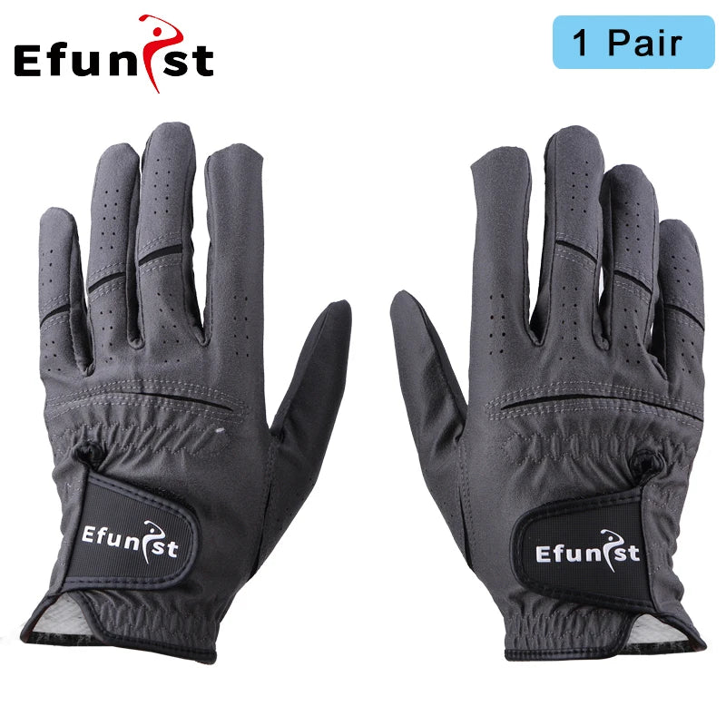 Men’s Golf Gloves – Left/Right Hand, Breathable Grip, White/Dark Grey (Namib Series)