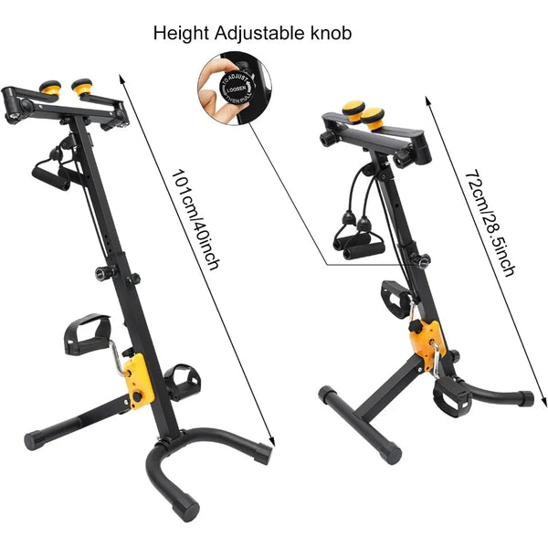 Foldable Pedal Exerciser Bike for Seniors for Total Body Home Folding Adjustable Rehab Fitness Equipment for Elderly