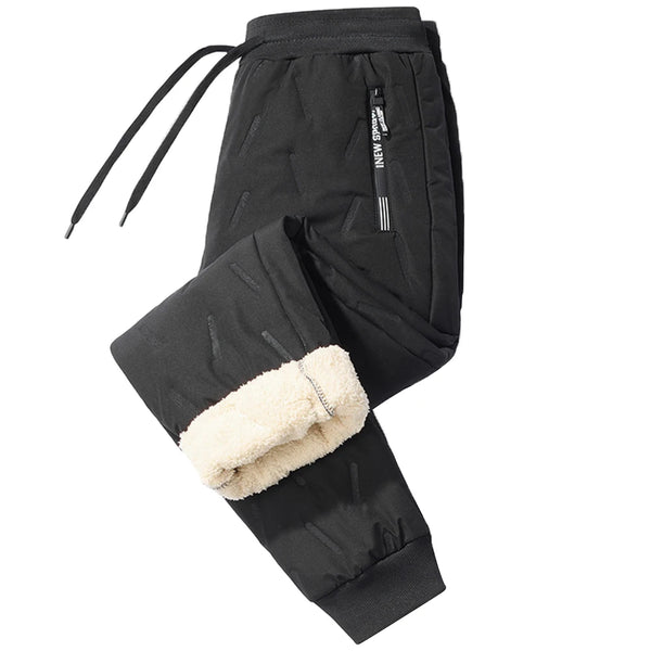 Men Thick Fleece Sweatpant with Zipper Pockets Winter Warm Fleece Pants Casual Slim Sweatpants Track Pants Thermal Athletic Pant