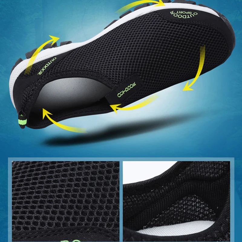 Oulylan Lightweight Men Casual Shoes Breathable Slip on Male Sneakers Anti-slip Men's Flats Outdoor Walking Shoes Size 39-49