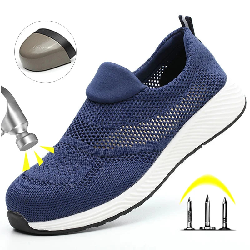 Unisex Steel Toe Safety Sneakers – Lightweight Breathable Work Shoes