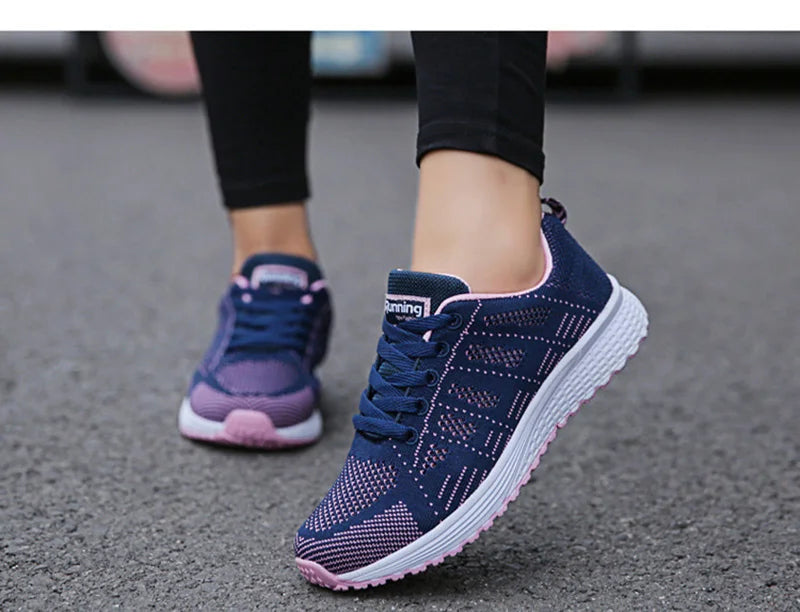 Women’s Breathable Mesh Casual Sneakers – Lightweight Walking Flats