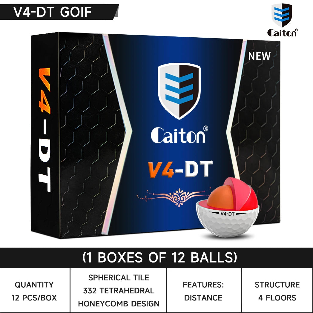 Caiton Pro 4-Layer Golf Balls – Long Distance, Tour Performance (3/6/12 Pack)