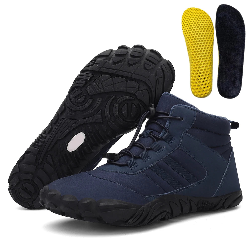 Unisex Casual Thickening Shoes Waterproof Warm Sporting Shoes Lightweight Ankle Snow Boots Lace Up for Autumn Winter
