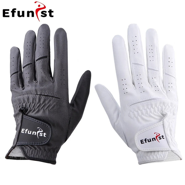 Men’s Golf Gloves – Left/Right Hand, Breathable Grip, White/Dark Grey (Namib Series)