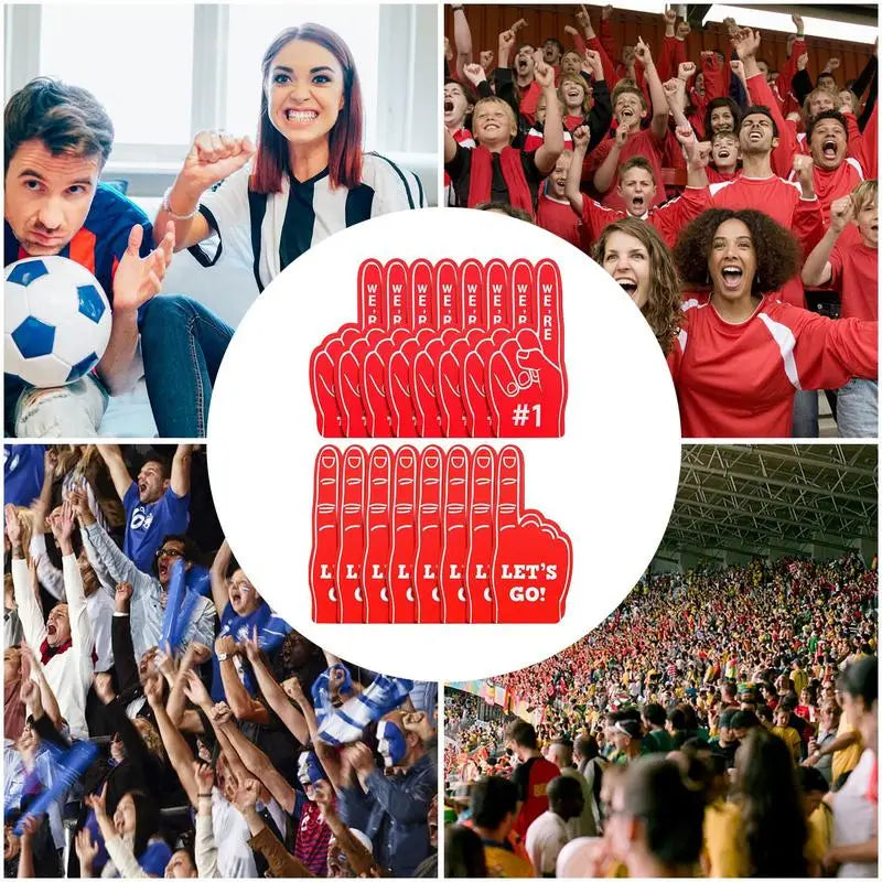 Baseball Foam Fingers Universal EVA Foam Hand Pom Pom Sports Fan Foam Finger Cheer For Sports Teams With We'Re Number 1 Words