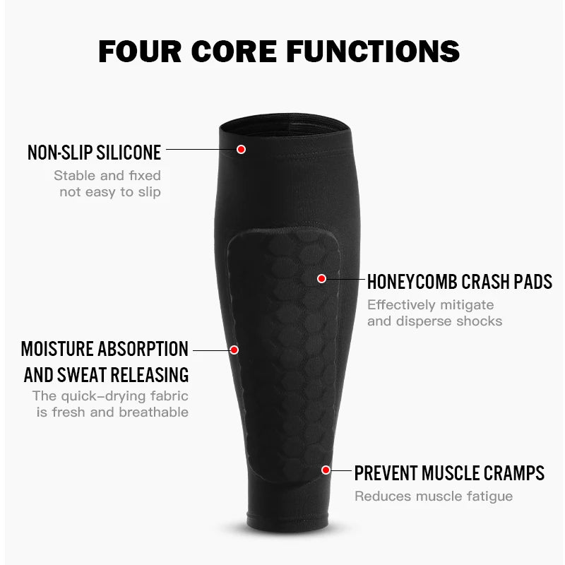 Football Shin Guard Socks with Foam Pads – Calf Compression Sleeve