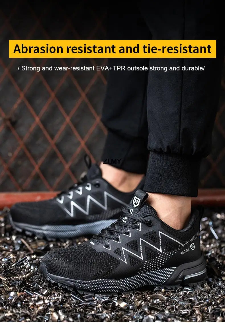 Men’s Steel Toe Safety Shoes – Puncture-Proof, Breathable Work Sneakers
