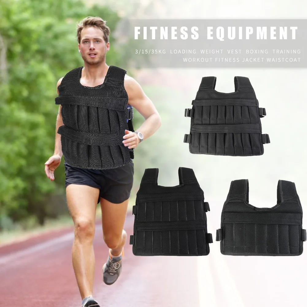 Adjustable Weighted Vest (3/15/35kg) for Fitness & Running