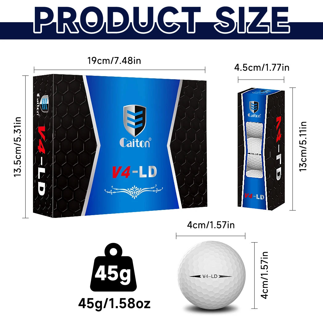 Caiton Pro 4-Layer Golf Balls – Long Distance, Tour Performance (3/6/12 Pack)