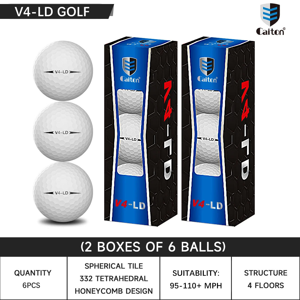 Caiton Pro 4-Layer Golf Balls – Long Distance, Tour Performance (3/6/12 Pack)