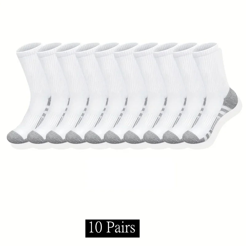 Men’s Classic Crew Sports Socks – 10/20/30 Pairs Breathable Anti-Slip Unisex Socks