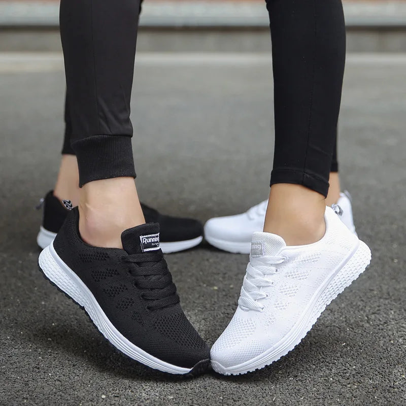 Women’s Breathable Mesh Casual Sneakers – Lightweight Walking Flats