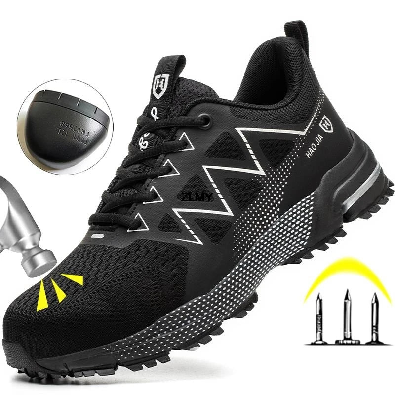 Men’s Steel Toe Safety Shoes – Puncture-Proof, Breathable Work Sneakers