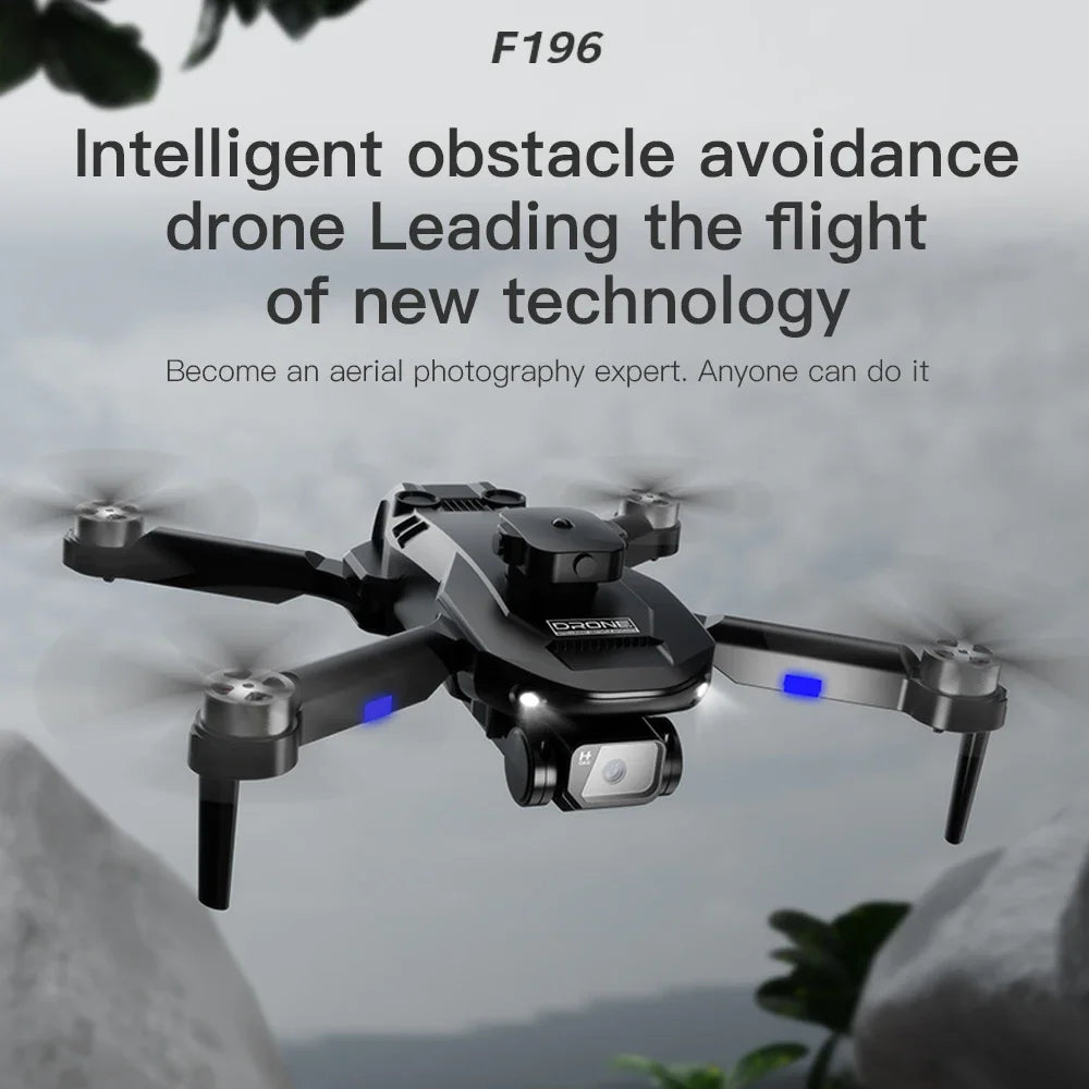 2025 F196 RC Quadcopter Mini Drone with 4K Camera Brushless Motor Obstacle Avoidance Optical Flow Remote Control FPV Dron Toy
