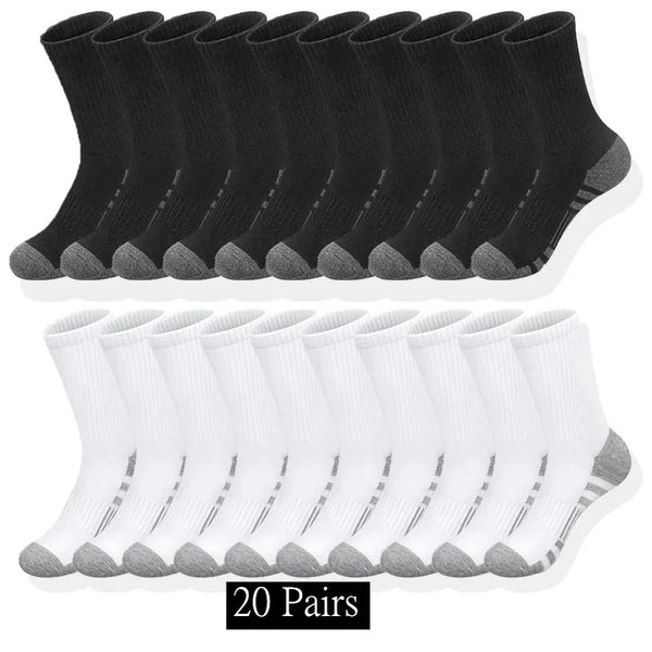 Men’s Classic Crew Sports Socks – 10/20/30 Pairs Breathable Anti-Slip Unisex Socks