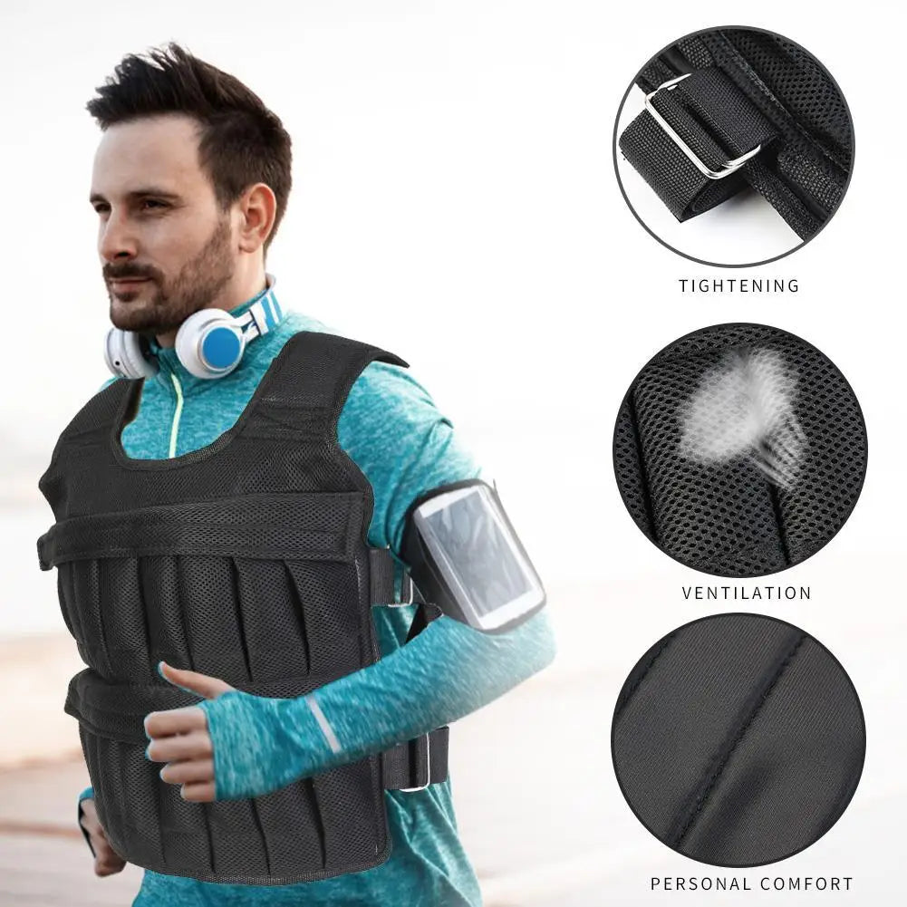Adjustable Weighted Vest (3/15/35kg) for Fitness & Running