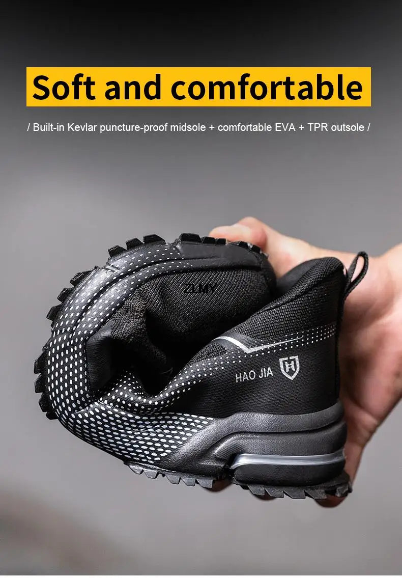 Men’s Steel Toe Safety Shoes – Puncture-Proof, Breathable Work Sneakers