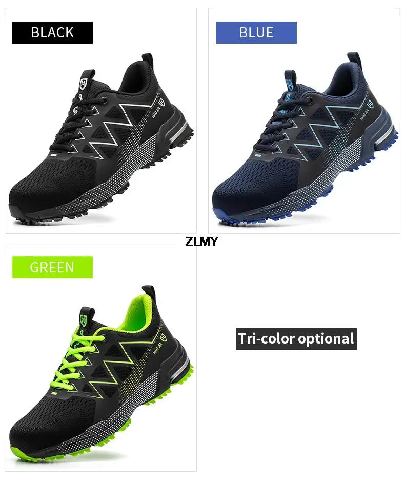 Men’s Steel Toe Safety Shoes – Puncture-Proof, Breathable Work Sneakers