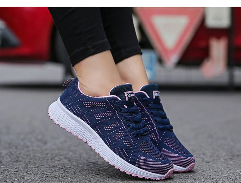 Women’s Breathable Mesh Casual Sneakers – Lightweight Walking Flats