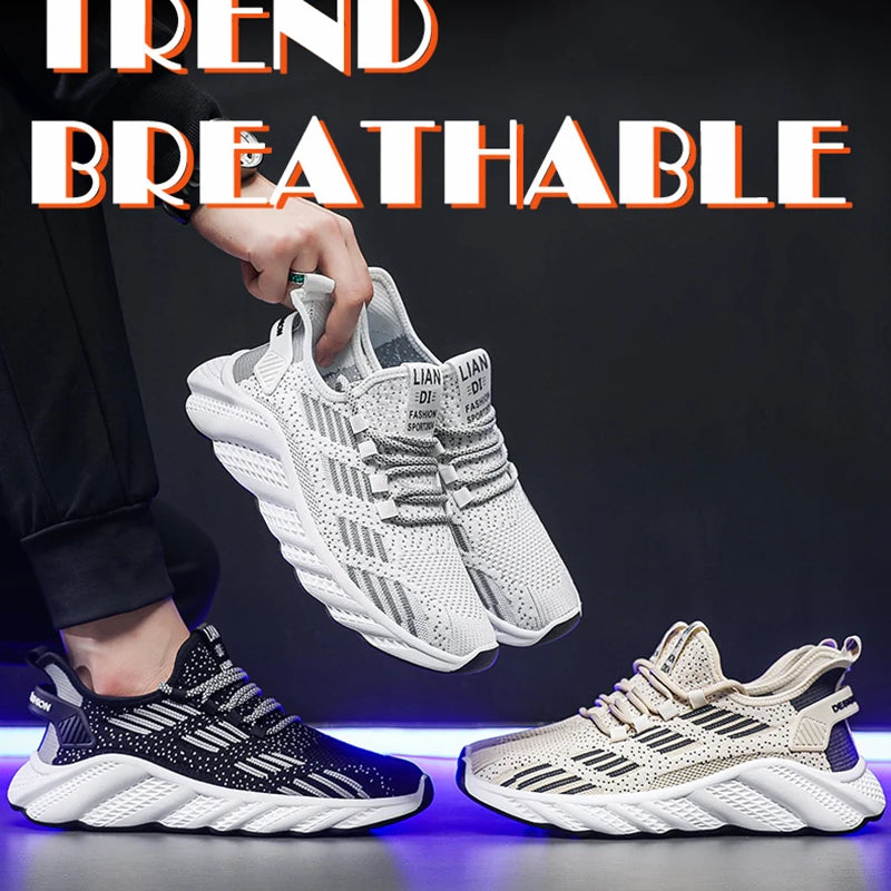 Men's Sneakers Mountaineering Shoes Men Running Shoes 2024 Outdoor Sports Breathable Sneaker Summer Comfortable Casual