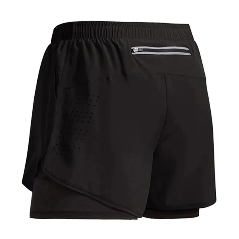 Men’s 2-in-1 Fitness Training Shorts – Quick-Dry Summer Sportswear
