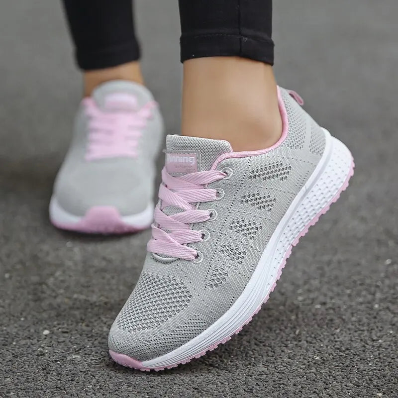 Women’s Breathable Mesh Casual Sneakers – Lightweight Walking Flats