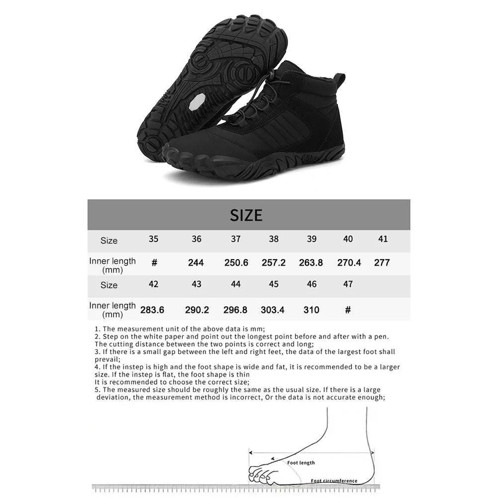 Unisex Casual Thickening Shoes Waterproof Warm Sporting Shoes Lightweight Ankle Snow Boots Lace Up for Autumn Winter