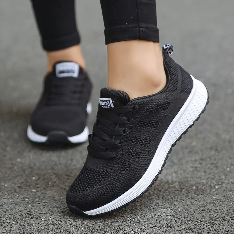 Women’s Breathable Mesh Casual Sneakers – Lightweight Walking Flats