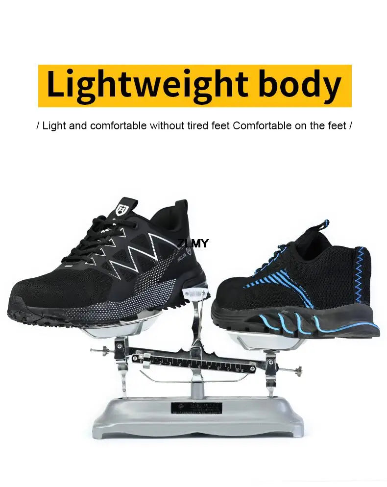 Men’s Steel Toe Safety Shoes – Puncture-Proof, Breathable Work Sneakers