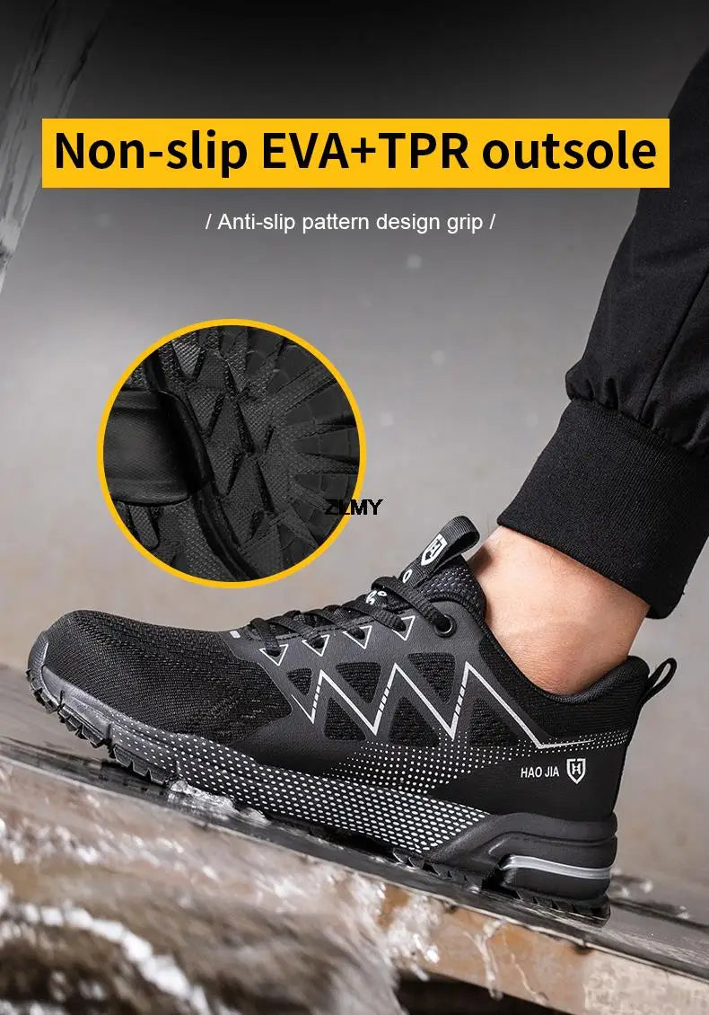 Men’s Steel Toe Safety Shoes – Puncture-Proof, Breathable Work Sneakers