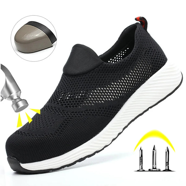 Unisex Steel Toe Safety Sneakers – Lightweight Breathable Work Shoes