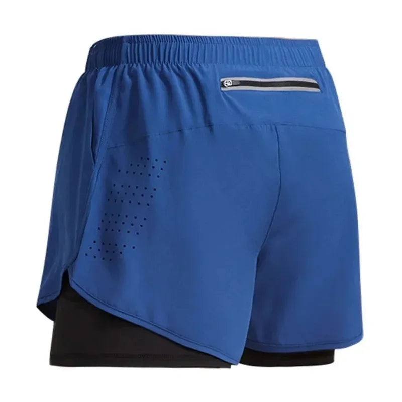 Men’s 2-in-1 Fitness Training Shorts – Quick-Dry Summer Sportswear