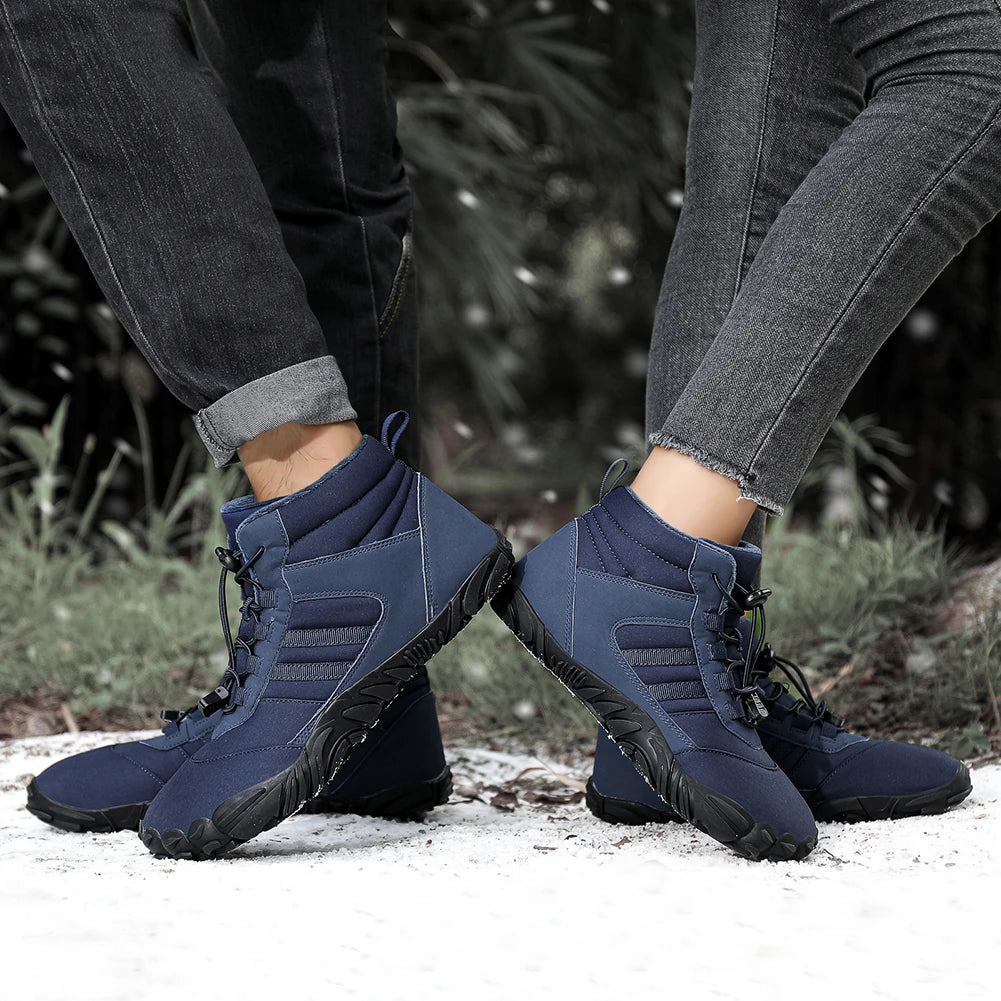 Unisex Casual Thickening Shoes Waterproof Warm Sporting Shoes Lightweight Ankle Snow Boots Lace Up for Autumn Winter