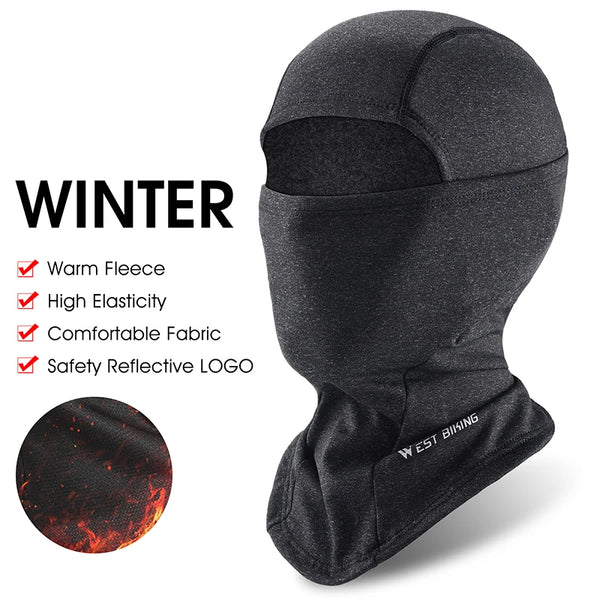 WEST BIKING Winter Fleece Cycling Cap Hat Windproof Men Women Sport Scarf Balaclava Ski Bicycle Motorcycle Running Neck Warmer
