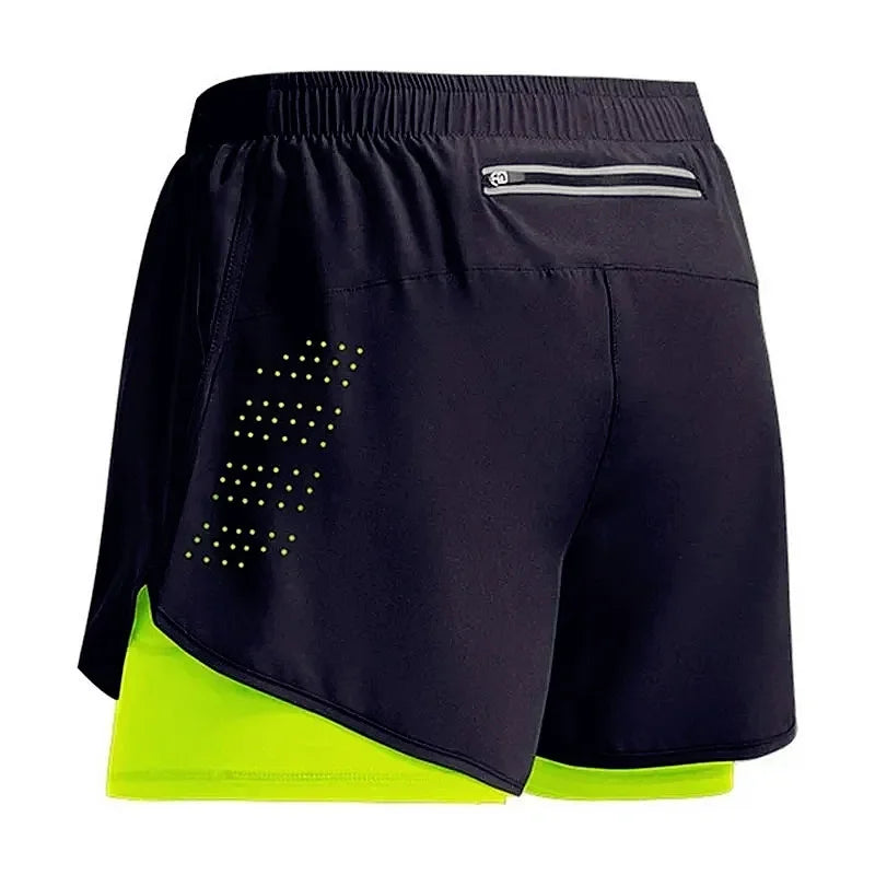Men’s 2-in-1 Fitness Training Shorts – Quick-Dry Summer Sportswear
